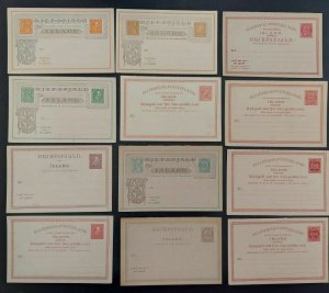 ICELAND Double Postal Card Lot, 12 diff, all unused, VF, Facit $215.00