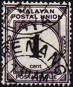 Malaya(Postal Union). 1936 1c S.G.D7 Fine Used