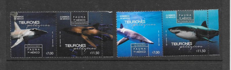 SHARKS - MEXICO #3028a-d PAIRS  MNH