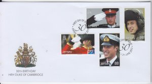 Jersey 2012, 'Prince William Set 4.  on FDC