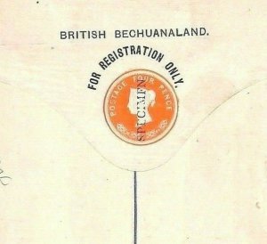 BRITISH BECHUANALAND QV 4d GB DIE Registration Postal Stationery SPECIMEN Gi-127