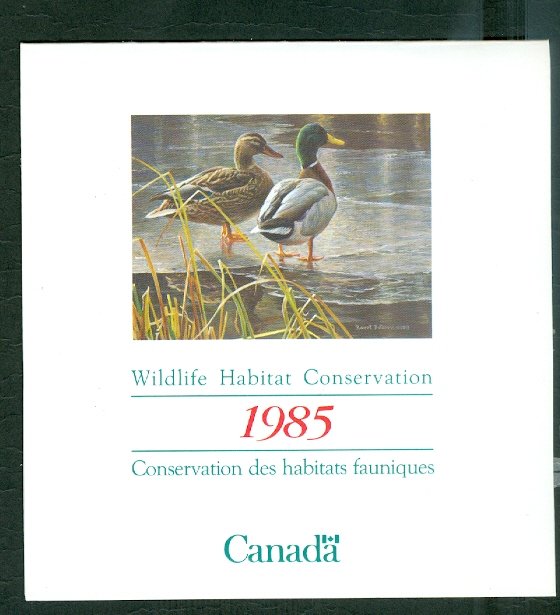 CANADA 1985 MALLARDS WILDLIFE CONSERV  #FWH1(VAN DAM) SHEET & FOLDER...$20.00