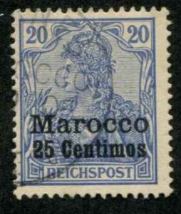 German Offices Morocco SC# 10 o/p'd  25 Centines on Germany used