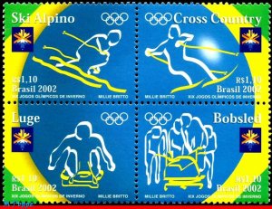 2835 BRAZIL 2002 OLYMPIC WINTER GAMES, SALT LAKE CITY, SPORTS, MI# 3218-21, MNH