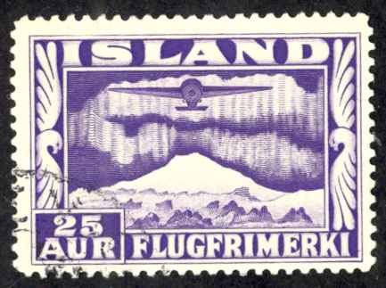 Iceland Sc# C17 Used 1934 25a Air Mail