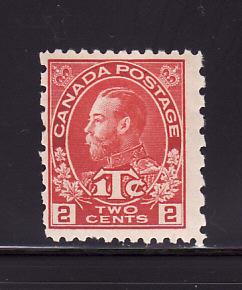 Canada MR5 MH War Tax Stamp, King George V SCV $65.00 (B)