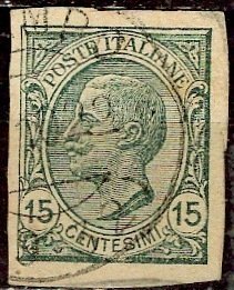 Italy; 1919: Sc. # 96a:  Used Imperf. Single Stamp​