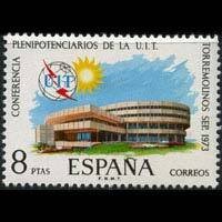 SPAIN 1973 - Scott# 1772 ITU Conf.Hall Set of 1 NH