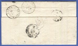 ROMAN STATES Italy 1852 Sc 3  2 baj on cover, ROMA to Cento, cv $190