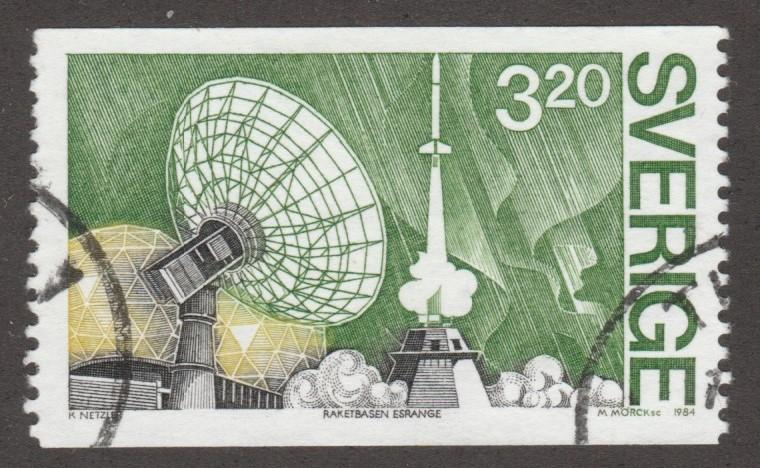 Sweden, used, Scott# 1515, rocket, satalite on stamps, space, satalite,   #M439