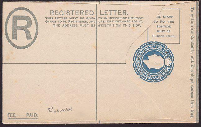 TRINIDAD EVII 2d registered envelope overprinted SPECIMEN..................67580