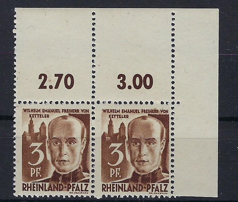 Germany - under French occupation Scott # 6N2; mint nh, pair, var size