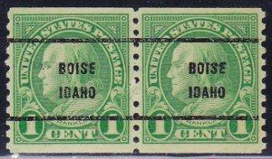 Precancel - Boise, ID PSS 597-61 Coil Pair - No Gum