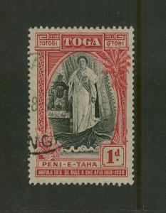 Tonga 1938 1d Queen Salote, used