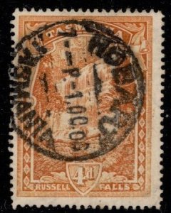 1899 Tasmania Scott #-91 4 Pence Russell Falls Used Hobart, Tasmania SOTK Cancel