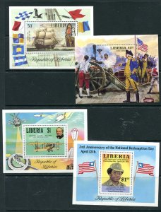 Liberia 4 Souvenir Sheets MNH Navy Battle Sir Rowland Hill Redemption Day 8193