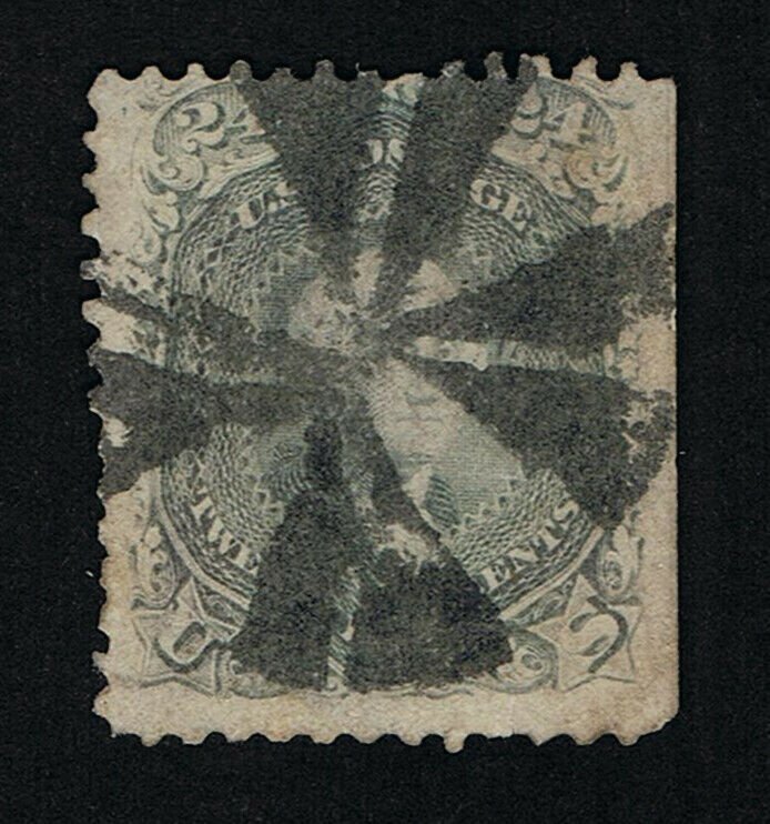 AFFORDABLE GENUINE SCOTT #78b FINE USED APS CERT 1862 NBNC 24¢ GRAY