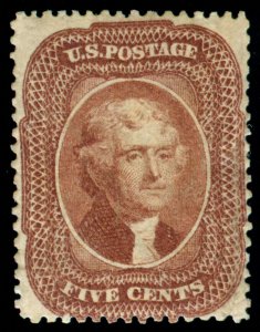 MOMEN: US STAMPS #28 UNUSED APPEARS MINT OG NH