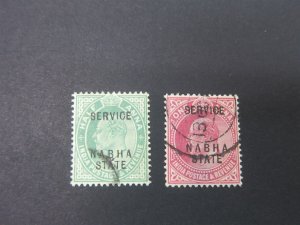 India Nabha 1907 Sc O23-4 set FU