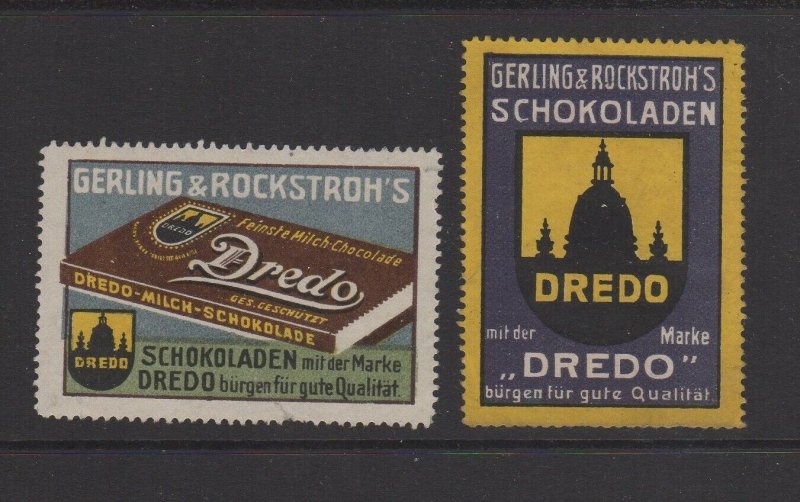 Germany - Pair of Dredo Chocolates Advertising Stamps - NG