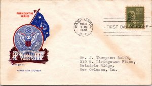 FDC 1938 SC #813 Pavois Cachet - Washington DC - Single - J699