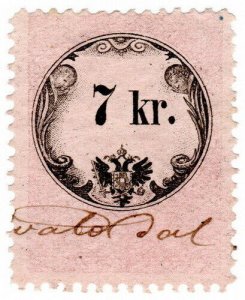 (I.B) Austria/Hungary Revenue : Stempelmarke 7kr (1866)