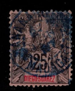 Diego-Suarez Scott 45 Used  NavCom stamp Blue Madagascar cancel