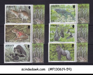 JERSEY - 2009 ENDANGERED SPECIES FROG BAT 6V WITH MARGINS MNH