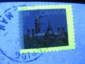 CANADA Sc 925 34c Parliament 3 bar tag error G2aR on cover! Check it out! 