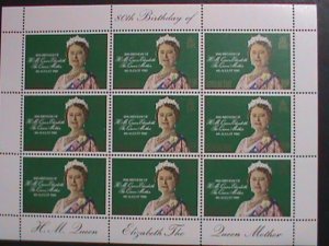 GIBRALTAR- 1980-SC#393 QUEEN'S MOTHER-ELIZABETH-80 YEARS OLD BIRTHDAY SHEET