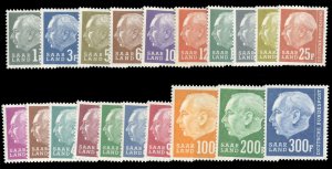 Saar #289-308 Cat$48.25, 1957 Heuss, complete set, never hinged