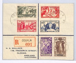 CAMEROUN France Cols Cover 1937 *INTERNATIONAL EXHIBITION* Paris Set EXPO WX271