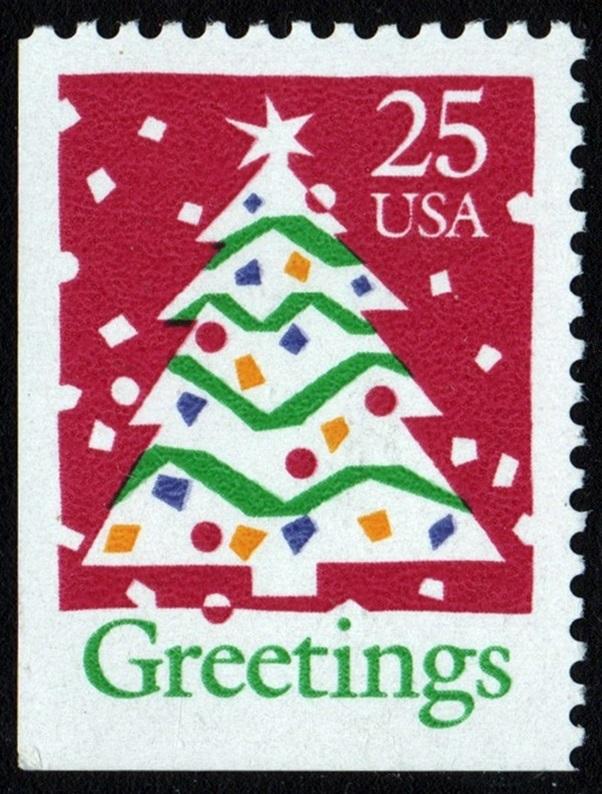 SC#2516 25¢ Christmas Tree Booklet Single (1990) MNH