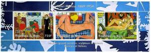 Niger 1998 HENRI MATISSE NUDES PAINTINGS Strip Perforated Mint (NH)