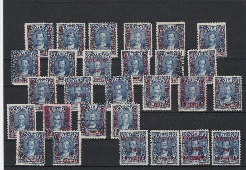 Guatemala 1941-42 Obligatory Tax Overprint Stamps Ref 28521