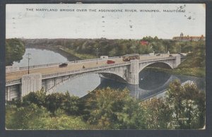 Canada Sc 195, US Sc J71 on 1933 Postage Due Post Card, Maryland Bridge Winnipeg