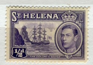 ST. HELENA; 1938 early GVI issue fine Mint hinged 1/2d. value