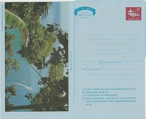 JAMAICA 6d Plane over Jamaica pictorial aerogramme unused...................L245