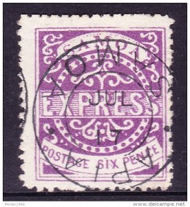 SAMOA 1877 6 Pence Express Bright Violet SG6 Type 11 Used