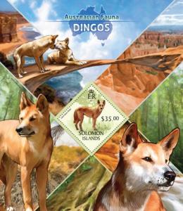 SOLOMON ISLANDS 2013 SHEET DINGOS WILD DOGS WILDLIFE slm13407b