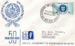 South Africa 1959 Academy of Science FDC Postal History Sc#219