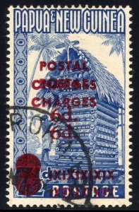 Papua New Guinea 1960 Postage Due RARE Double Surcharge Sc# J6a, SG# D1a Used