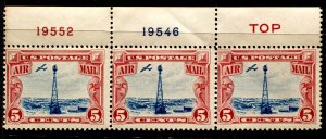US Stamps #C11 MINT OG H PLATE BLOCK RED TOP