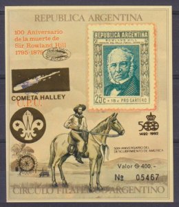 1987 Argentina Lollini 8100/Bb overprint Halley’s comet,Rotary, Scouting 25,00 €