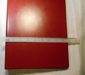 Cover ALBUM red holds 90 standard #6, 23 ring binder, clear pages