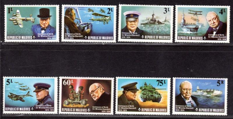 $Maldive Isl. Sc#524-531 M/NH, complete set, Cv. $19.90