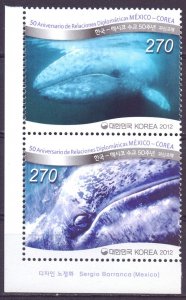 South Korea. 2012. Whales fauna. MNH.