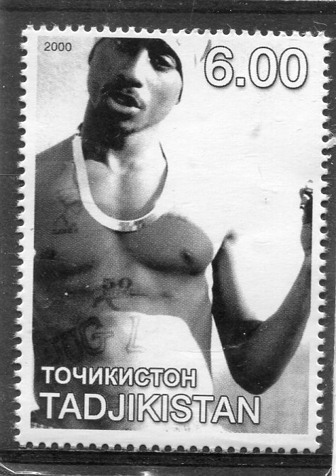 Tajikistan 2000 TU PAC SHAKUR American Hip-Hop 1 value Perforated Mint (NH)