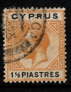 CYPRUS SG91 1922 1½pi YELLOW & BLACK USED