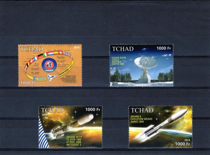 Chad 2014 50th.Ann.Esa-Giotto-Ariane Set (4) Perf. MNH